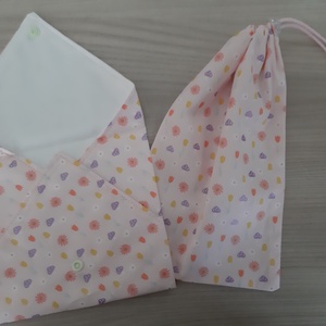 Prémium tízórais szett (2 db-os) gyerekeknek - virágos rét, csajos színvilágban - otthon & életmód - konyhafelszerelés, tálalás - konyhai textil - szalvéta - Meska.hu