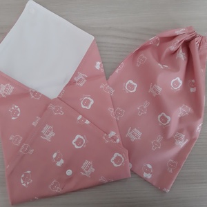 Prémium tízórais szett (2 db-os) gyerekeknek - állatkák, halvány mályva színvilágban - otthon & életmód - konyhafelszerelés, tálalás - konyhai textil - szalvéta - Meska.hu