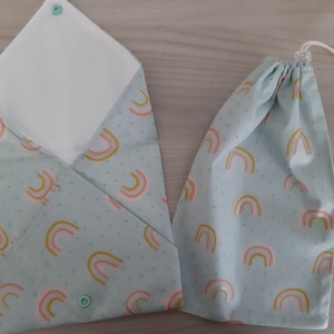 Prémium tízórais szett (2 db-os) gyerekeknek - szivárványos, csajos színvilágban - otthon & életmód - konyhafelszerelés, tálalás - konyhai textil - szalvéta - Meska.hu
