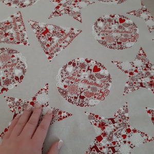 Ünnepi asztalközép, terítő - natúr alapon karácsonyi minta - otthon & életmód - konyhafelszerelés, tálalás - tálalás - terítő - Meska.hu