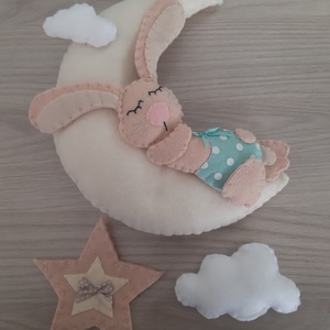 Babaszoba dekoráció szett - álmodozó nyuszikák - otthon & életmód - babaszoba, gyerekszoba - babaszoba dekoráció - Meska.hu