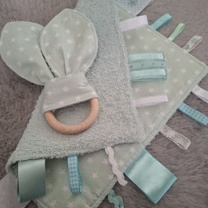 Prémium babaváró óriás szett - pingvin, menta színvilágban - játék & sport - babalátogató ajándékcsomag - Meska.hu