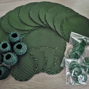 Befőttes tető szett - 160 db-os, zöld pötyis - otthon & életmód - konyhafelszerelés, tálalás - konyhai textil - edényfogó & edényfedő - Meska.hu