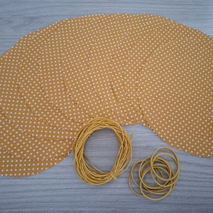 Befőttes tető szett - 10 db-os, napsárga pötyis (barack), Otthon & Életmód, Konyhafelszerelés, tálalás, Konyhai textil, Edényfogó & Edényfedő, Mindenmás, MESKA