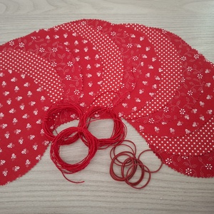 Befőttes tető szett - 12 db-os - piros variációk (eper, meggy, cseresznye, barack) - otthon & életmód - konyhafelszerelés, tálalás - konyhai textil - edényfogó & edényfedő - Meska.hu