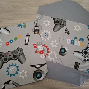 Ovis vagy bölcsis zsák és tornazsák szett kispasiknak - gamer, szürke színvilágban - játék & sport - ovis felszerelés - ovis szett (zsák és tornazsák) - Meska.hu