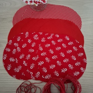 Befőttes tető szett - 12 db-os - piros variációk (eper, meggy, cseresznye, barack), Otthon & Életmód, Konyhafelszerelés, tálalás, Konyhai textil, Edényfogó & Edényfedő, Mindenmás, MESKA