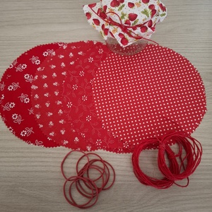 Befőttes tető szett - 8 db-os, piros variációk (eper) - otthon & életmód - konyhafelszerelés, tálalás - konyhai textil - edényfogó & edényfedő - Meska.hu