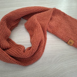 Kötött csősál puha fonalból - terrakotta - ruha & divat - sál, sapka, kendő - sál - Meska.hu