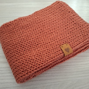 Kötött csősál puha fonalból - terrakotta - ruha & divat - sál, sapka, kendő - sál - Meska.hu