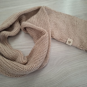 Kötött csősál puha fonalból - halványbarna - ruha & divat - sál, sapka, kendő - sál - Meska.hu