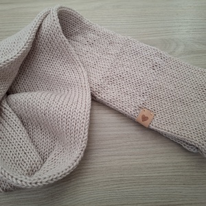 Kötött csősál puha fonalból - krém árnyalat - ruha & divat - sál, sapka, kendő - sál - Meska.hu