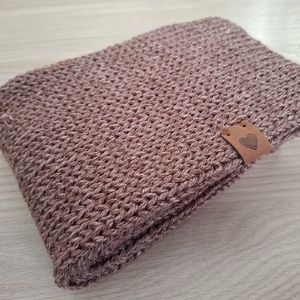 Kötött csősál puha fonalból - pasztell mályva - ruha & divat - sál, sapka, kendő - sál - Meska.hu