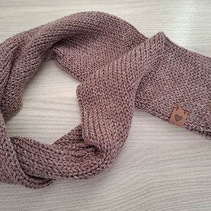 Kötött csősál puha fonalból - pasztell mályva - ruha & divat - sál, sapka, kendő - sál - Meska.hu