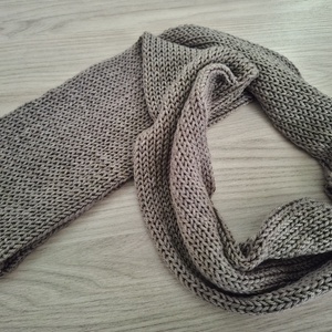 Kötött csősál férfiaknak, puha fonalból - barnásszürke - ruha & divat - sál, sapka, kendő - sál - Meska.hu