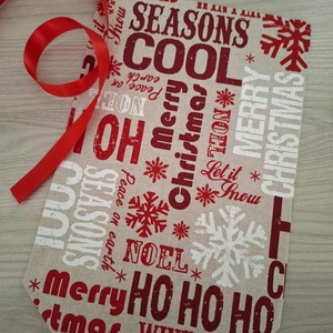 Mikulás zsák - ünnepi felirattal - karácsony - mikulás - mikulás zsák - Meska.hu