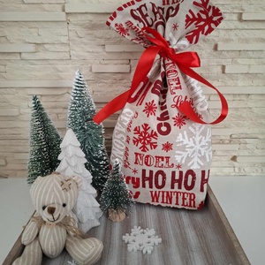 Mikulás zsák - ünnepi felirattal, Karácsony, Mikulás, Mikulás zsák, Varrás, MESKA