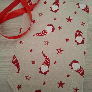 Ajándék zsák - manós, csillagos - karácsony - mikulás - mikulás zsák - Meska.hu