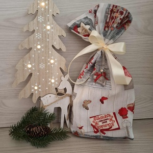 Mikulás zsák - rusztikus ünnepi minta - karácsony - mikulás - mikulás zsák - Meska.hu