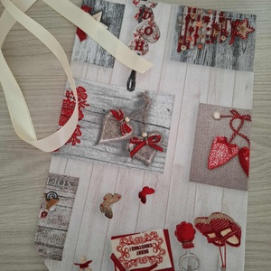 Mikulás zsák - rusztikus ünnepi minta - karácsony - mikulás - mikulás zsák - Meska.hu