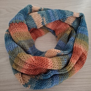 Kötött csősál batikolt fonalból - naplemente , Ruha & Divat, Sál, Sapka, Kendő, Sál, Kötés, MESKA