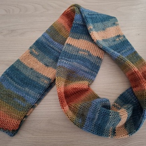 Kötött csősál batikolt fonalból - naplemente  - ruha & divat - sál, sapka, kendő - sál - Meska.hu