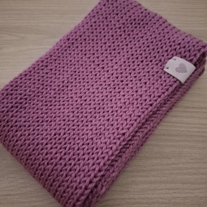 Kötött csősál puha fonalból - lilás rózsaszín - ruha & divat - sál, sapka, kendő - sál - Meska.hu