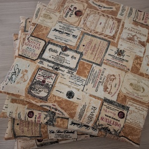 Székpárna szett (4 db-os) - boros címkék, natúr színvilágban - otthon & életmód - lakástextil - székpárna, huzat - Meska.hu