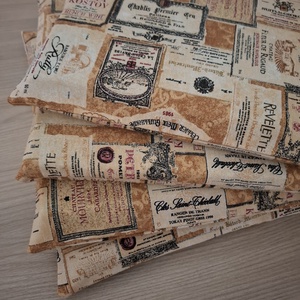 Székpárna szett (4 db-os) - boros címkék, natúr színvilágban - Meska.hu