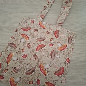 Őszi szatyor és zsákocska szett - gombás - táska & tok - bevásárlás & shopper táska - shopper, textiltáska, szatyor - Meska.hu