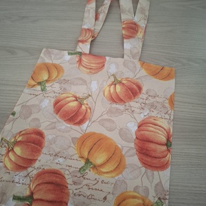 Őszi szatyor és zsákocska szett - tököcskék - táska & tok - bevásárlás & shopper táska - shopper, textiltáska, szatyor - Meska.hu