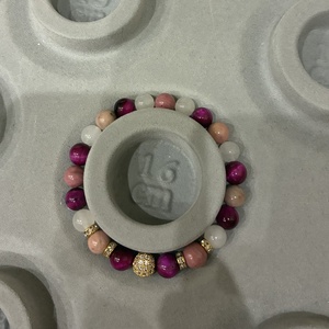 Tigrisszem-kalcedon-rodinit ásvány karkötő - ékszer - karkötő - ásványkarkötő - Meska.hu