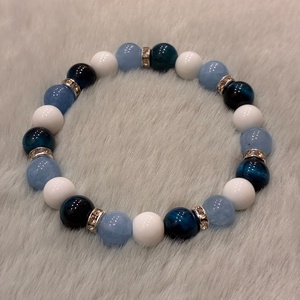 Tigrisszem-kalcedon-achát ásvány karkötő, Ékszer, Karkötő, Ásványkarkötő, , MESKA