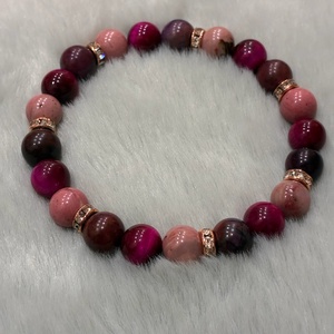 Tigrisszem-sugilit-rodinit ásvány karkötő - ékszer - karkötő - ásványkarkötő - Meska.hu