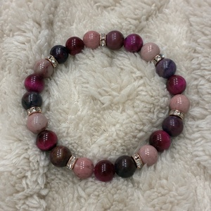 Tigrisszem-sugilit-rodinit ásvány karkötő - ékszer - karkötő - ásványkarkötő - Meska.hu