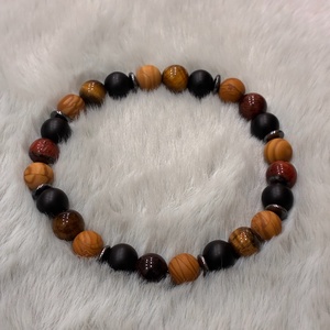 Férfi tigrisszem-achát ásvány karkötő - Meska.hu