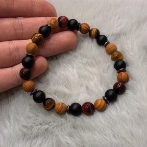 Férfi tigrisszem-achát ásvány karkötő - ékszer - karkötő - ásványkarkötő - Meska.hu