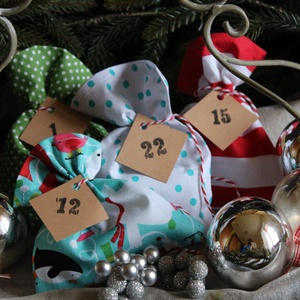Adventi zsákok (adventi naptár) : türkiz jeges szett - Meska.hu