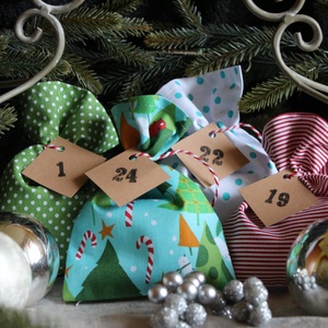 Adventi zsákok (adventi naptár) : türkiz róka szett - karácsony - adventi díszek - adventi naptár - Meska.hu