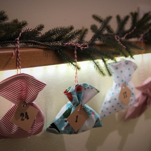 Adventi zsákok (adventi naptár) : türkiz jeges szett - karácsony - adventi díszek - adventi naptár - Meska.hu
