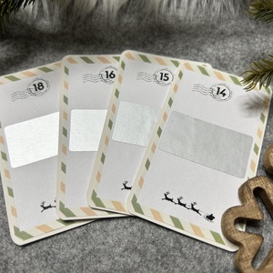 Adventi kupon - fehér-barna állatos - karácsony - adventi díszek - adventi naptár - Meska.hu