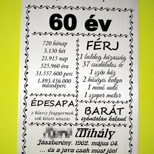 60 év fatábla, Otthon & Életmód, Dekoráció, Dísztárgy, Mindenmás, MESKA