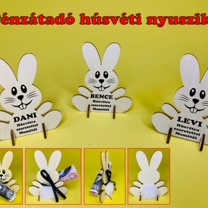 Névre szóló pénzátadó húsvéti nyuszi - kellékek & szerszámok - dekorációs kellékek - figurák - Meska.hu