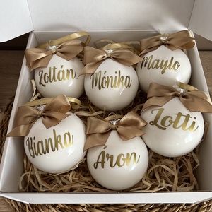 Neves karácsonyfagömb - karácsony - karácsonyi lakásdekoráció - karácsonyfadíszek - Meska.hu