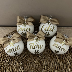 Neves karácsonyfagömb, Karácsony, Karácsonyi lakásdekoráció, Karácsonyfadíszek, Fotó, grafika, rajz, illusztráció, MESKA