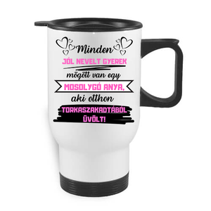Minden jólnevelt gyerek, termo autós bögre, Otthon & Életmód, Konyhafelszerelés, tálalás, Tálalás, Bögre & Csésze, , MESKA