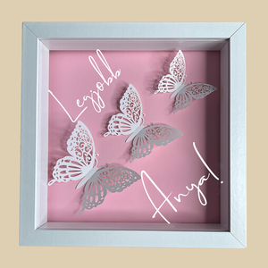 Rózsaszín-fehér pillangó 3D kép, Otthon & Életmód, Dekoráció, Kép & Falikép, 3d képek, , MESKA