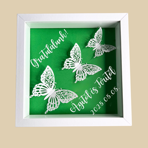 Sötétzöld-fehér pillangó 3D kép, Otthon & Életmód, Dekoráció, Kép & Falikép, 3d képek, , MESKA