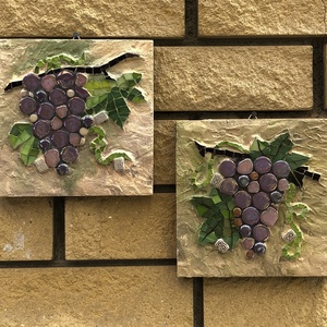 Őszi mozaik kép szőlővel 1 - otthon & életmód - dekoráció - kép & falikép - mozaik kép - Meska.hu