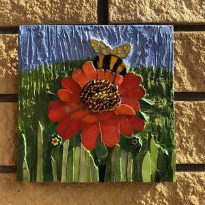 Mozaik kép vidám nyári virággal - otthon & életmód - dekoráció - kép & falikép - mozaik kép - Meska.hu